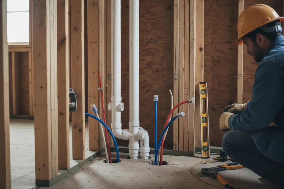 Drain and supply rough-in during Toilet Repair and Installation in Buffalo